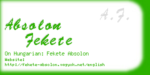 absolon fekete business card